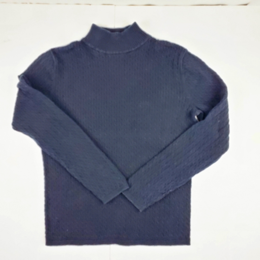 Karen Scott black long sleeve cable sweater S